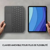 Étui-clavier Combo Touch de Logitech avec pavé pour iPad Pro 11 po (1re/2e/3e/4e génération) - Gris Oxford - Anglais