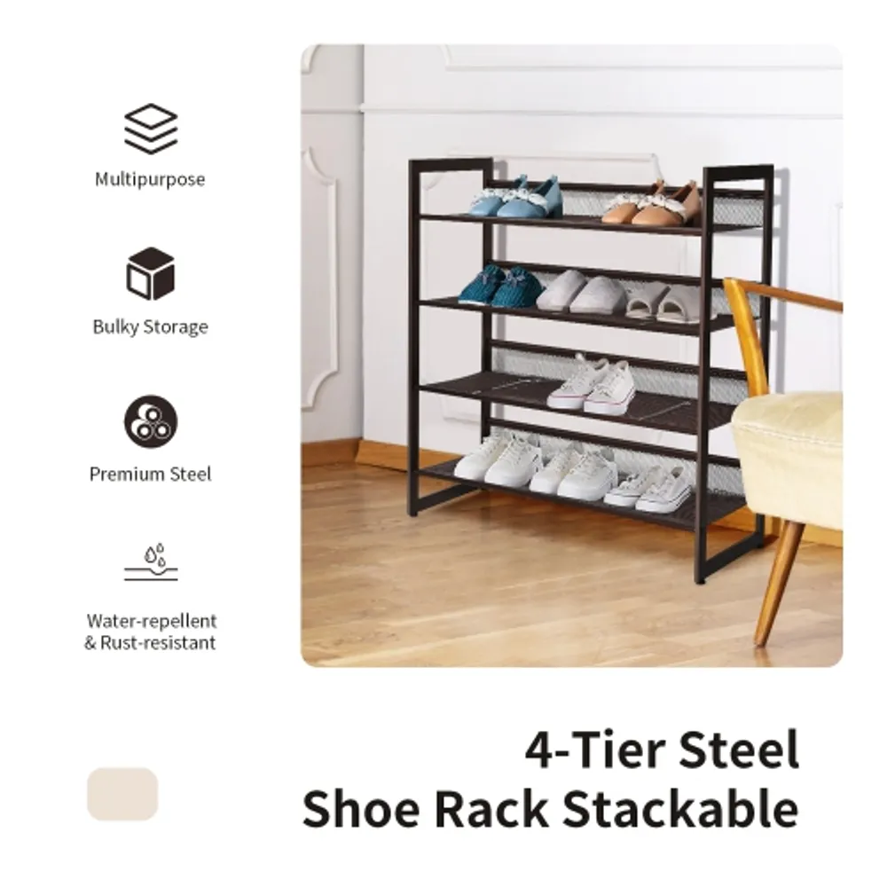 Costway Wooden Shoes Storage Stand 7 Tiers Shoe Rack Organizer Multi-shoe  Rack Shoebox 