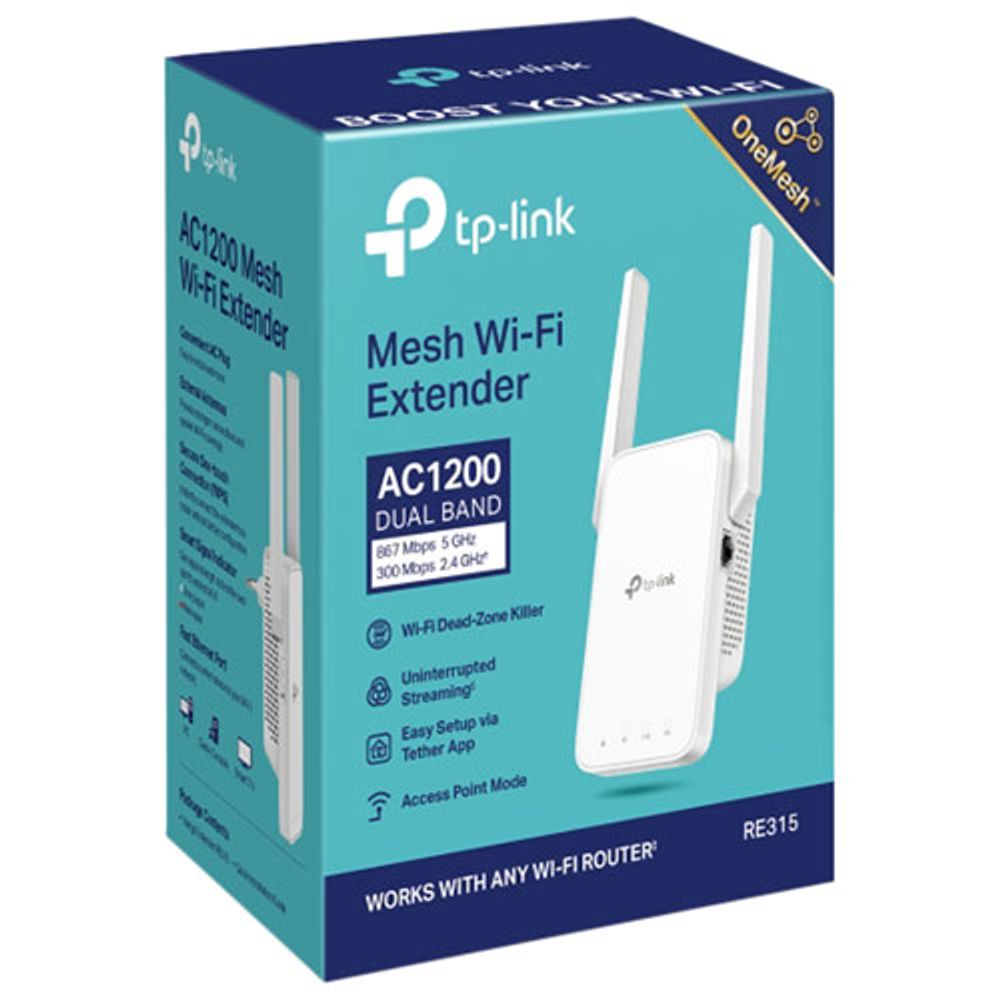 TP-Link Wireless AC1200 Dual-Band Wi-Fi 5 Mesh Range Extender (RE315)