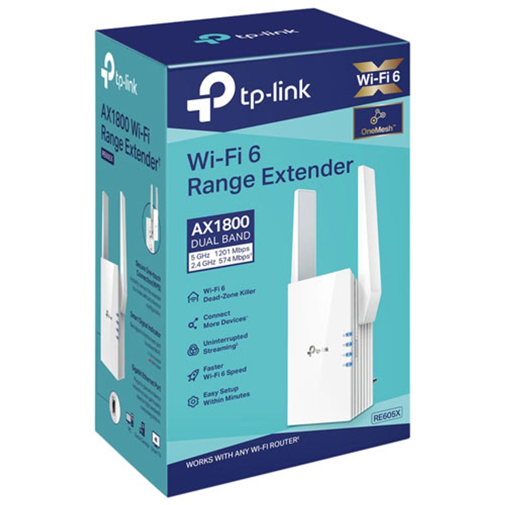 TP-Link Wireless AX1800 Dual-Band Wi-Fi 6 Range Extender (RE605X)