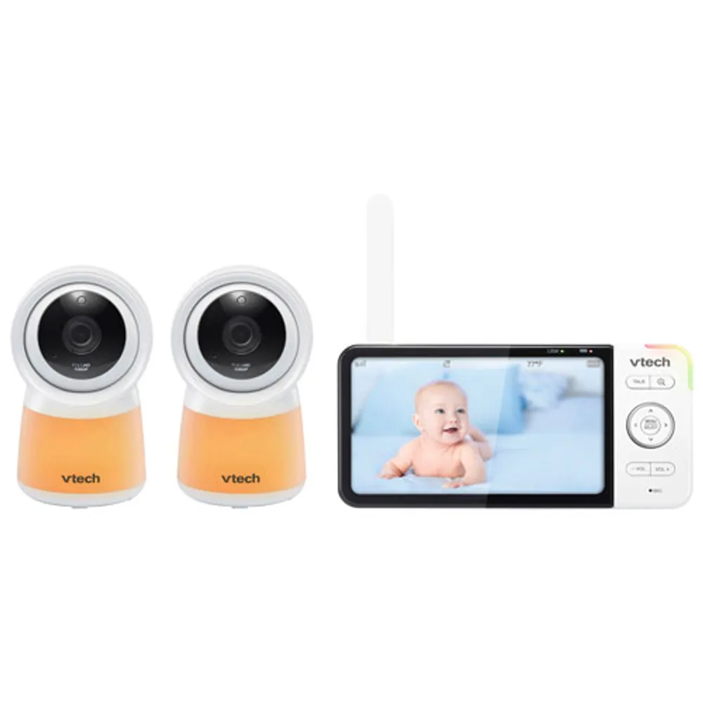 VTech 5" Video Baby Monitor with 2 Cameras, Night Light, Night Vison & Two-Way Audio (RM5754-2HD)