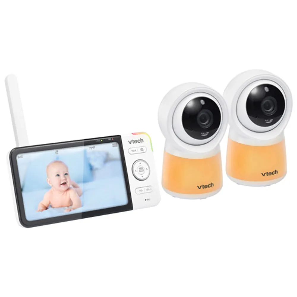 VTech 5" Video Baby Monitor with 2 Cameras, Night Light, Night Vison & Two-Way Audio (RM5754-2HD)