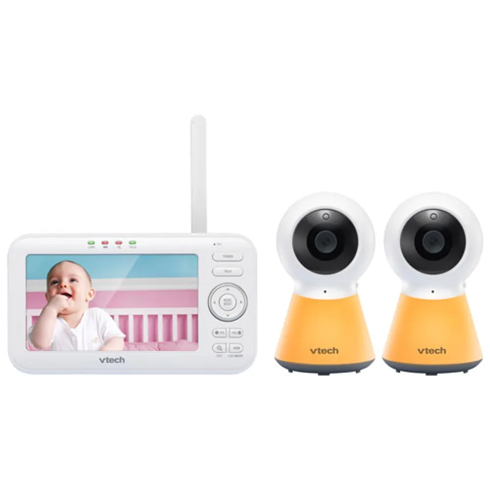 VTech 5" Video Baby Monitor with 2 Cameras, Night Light, Night Vison & Two-Way Audio (VM5254-2)