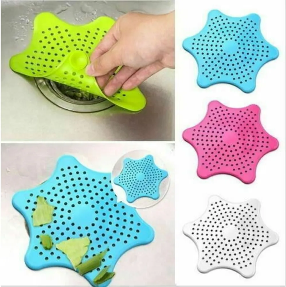 Silicone Star Shaped Sink Filter Bathroom Hair Catcher Drain Strainers For  Basin