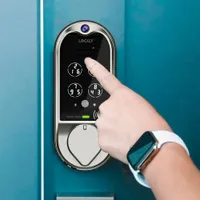 LOCKLY Vision Bluetooth & Wi-Fi Smart Lock with Video Doorbell - Satin Nickel