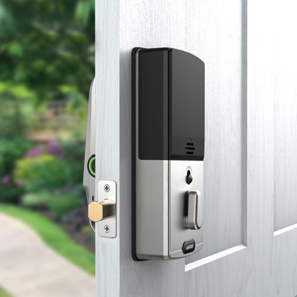 LOCKLY Vision Bluetooth & Wi-Fi Smart Lock with Video Doorbell - Satin Nickel