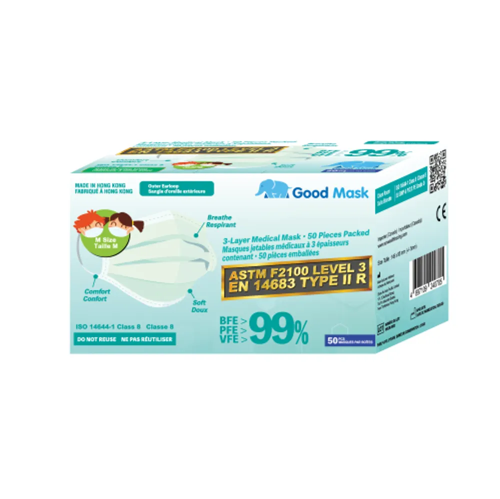 Disposable 3 Ply Class 1 Medical Face Mask Box 50