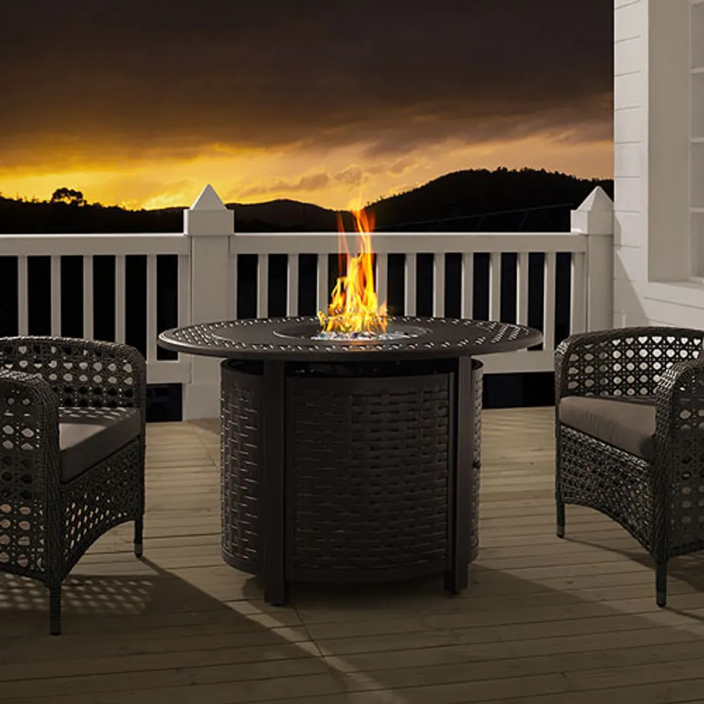 Paramount Thatch Oval Propane Fire Pit - 37,000 BTU - Black/Bronze