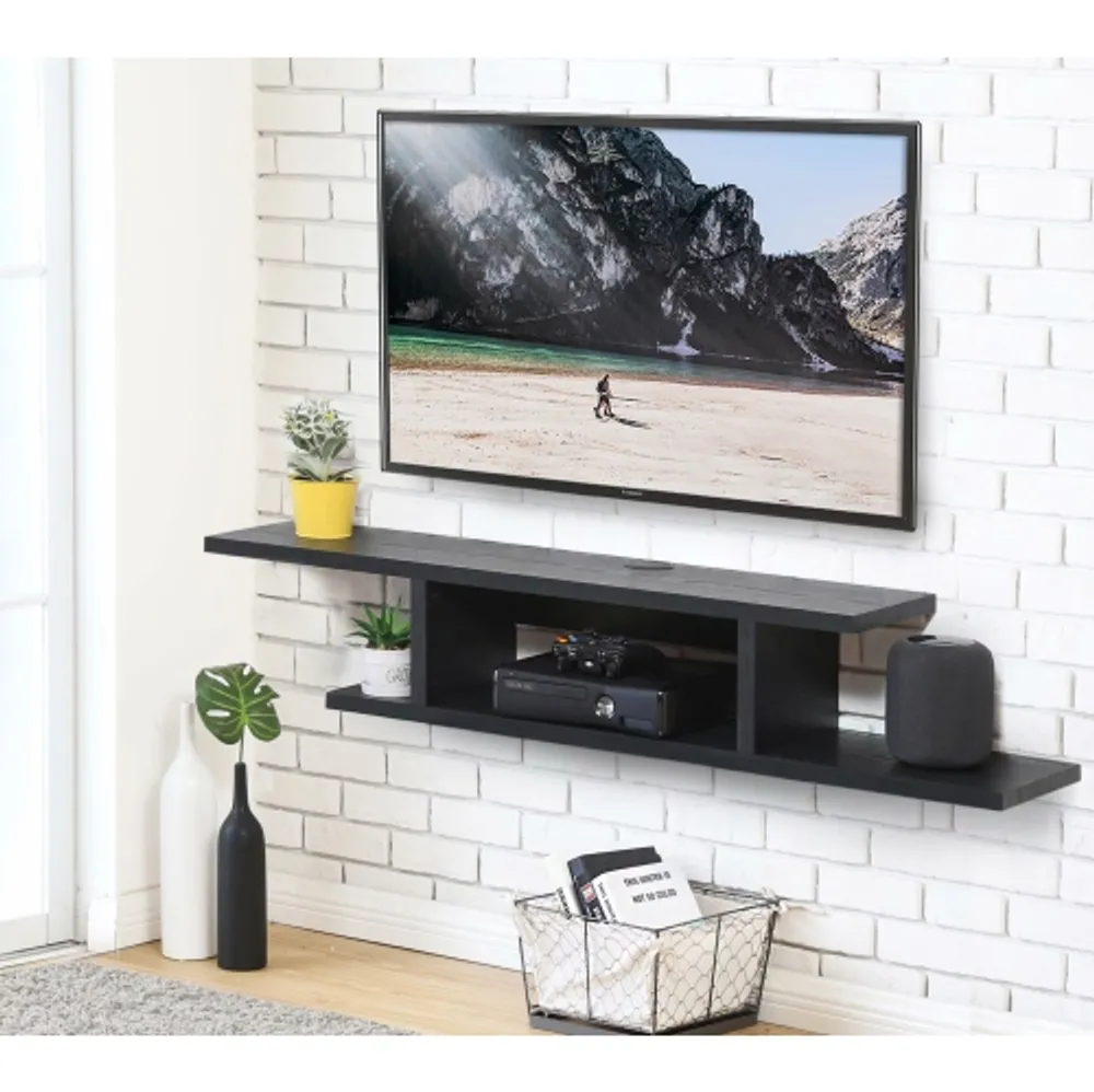 Fitueyes Floating Shelf,Wall Mounted Tv Media Console Entertainment Center for Xbox one/PS4/vizio/Sumsung/sony,Black | Scarborough Town Centre