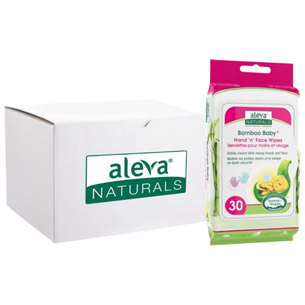 Lingettes pour mains et visage de bébé en bambou d'Aleva Natural - 360 lingettes