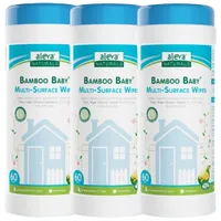 Aleva Natural Bamboo Baby Multi-Surface Wipes - 180 Wipes