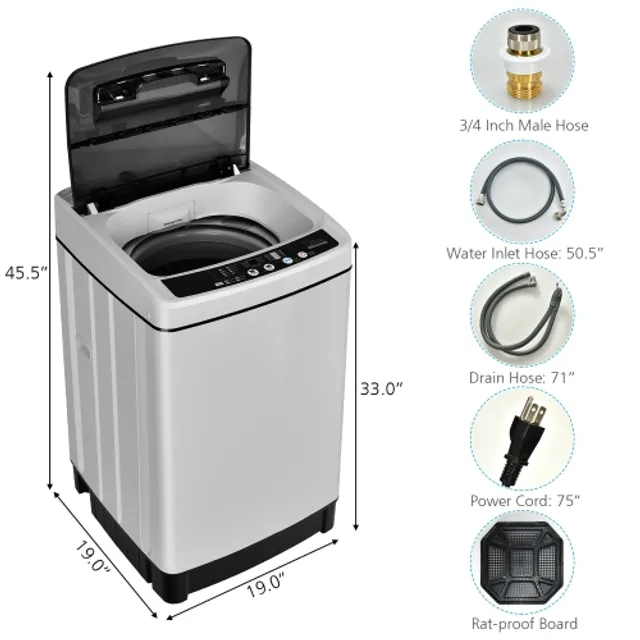 1.5 Cu .ft Clothes Dryer with Stainless Steel Tub - Costway