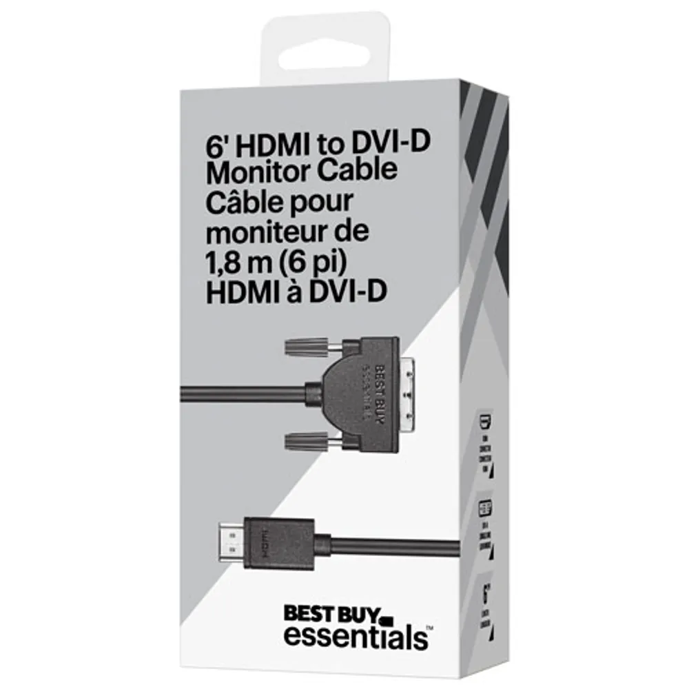 Best Buy Essentials 1.8m (6 ft.) HDMI to DVI Monitor Cable (BE