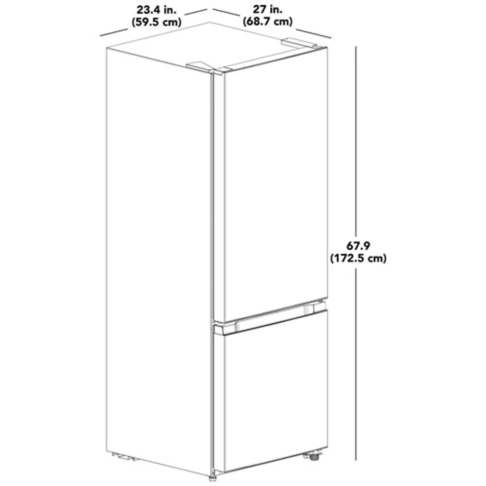 Insignia 24" 11.5 Cu. Ft. Bottom Freezer Refrigerator (NS-RBM11SS2-C) - Stainless steel