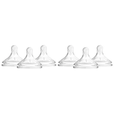 Dr. Brown's Natural Flow Options+ Baby Bottle Nipples - Level 1 / 0m+ - 6-Pack