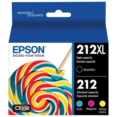 Cartouche d'encre noire et couleurs d'Epson (T212XL-BCS) - Paquet de 4