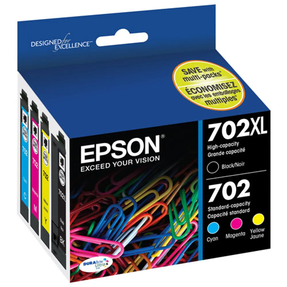 Epson Black/Colour Ink (T702XL-BCS) - 4 Pack