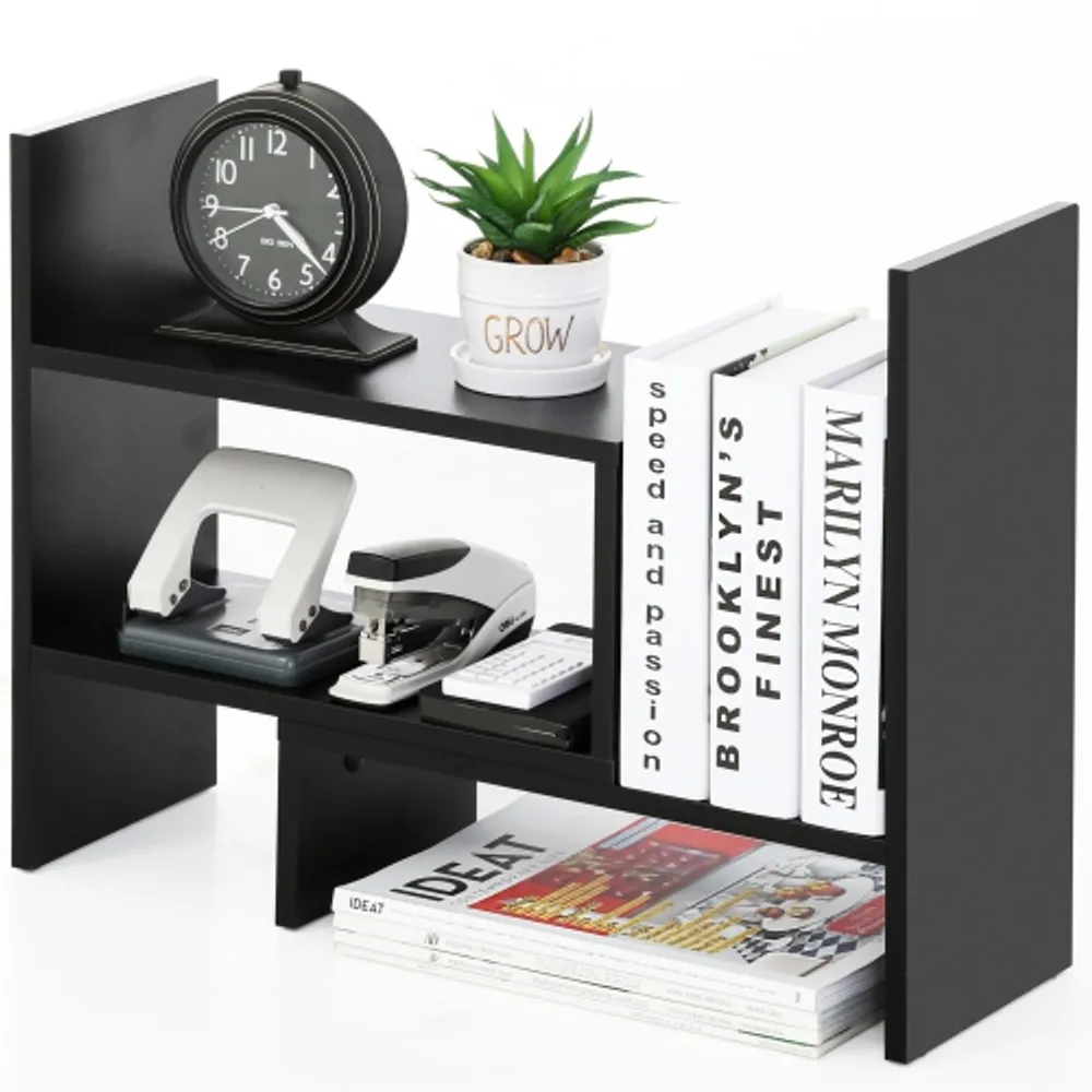  FITUEYES Wood Desk Organizer, Black Office Desktop