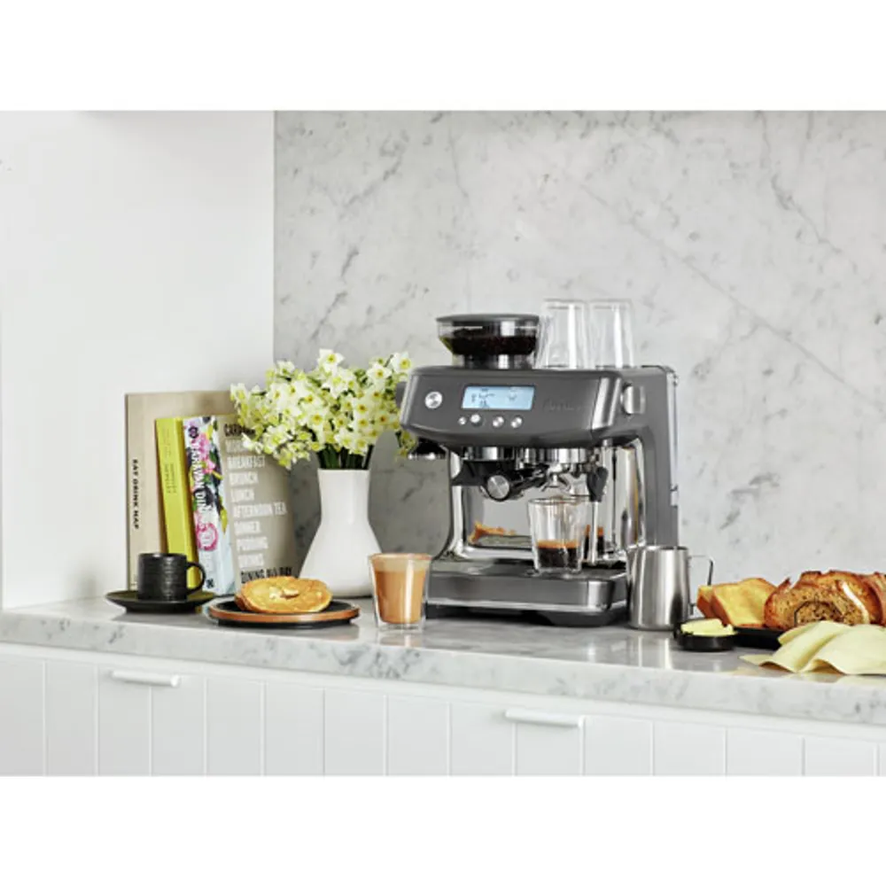 Breville Barista Pro Espresso Machine with Frother & Coffee Grinder - Black Stainless Steel