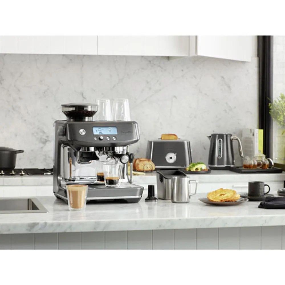 Breville Barista Pro Espresso Machine with Frother & Coffee Grinder - Black Stainless Steel