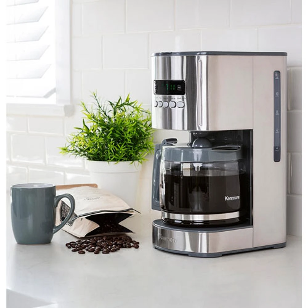 Kenmore Programmable Coffee Maker - 12-Cup - Stainless Steel