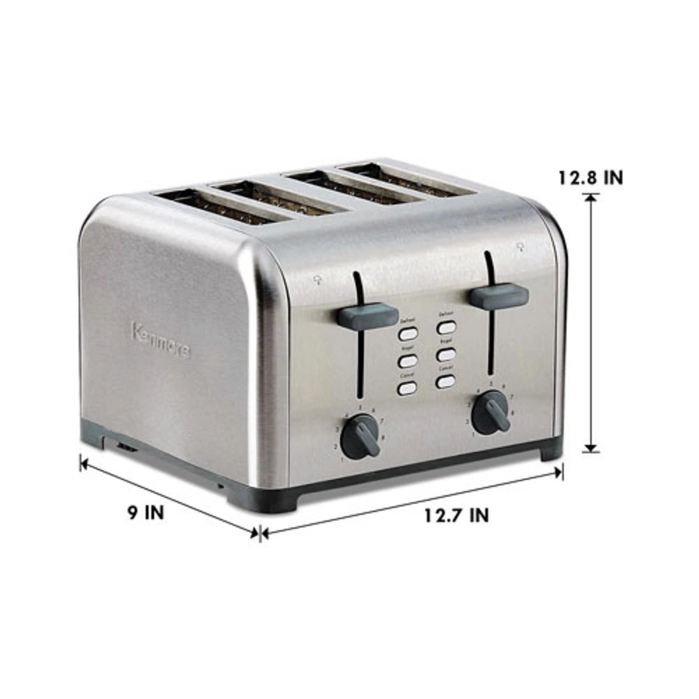 Kenmore Wide-Slot Toaster - 4-Slice - Stainless Steel