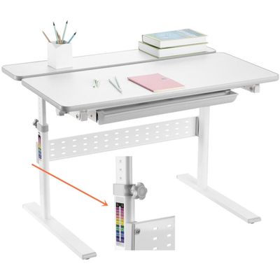 37.4-inch Multi-Functional Task Computer Ergonomic Kids Children's Study Desk, Student Workstation Desktop(chairs not included)-Grey