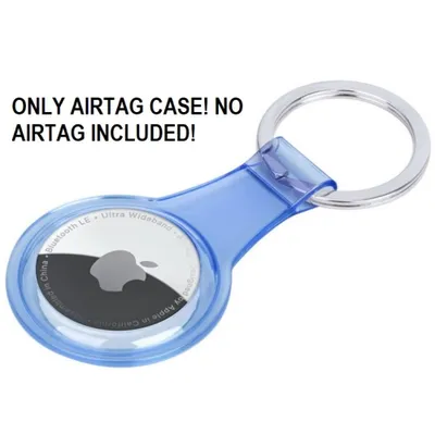 TopSave Transparent Rubber TPU Soft AirTag Key Ring Case, Blue