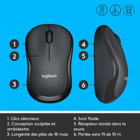 Logitech M220 Silent 1000 DPI Wireless Optical Mouse - Graphite