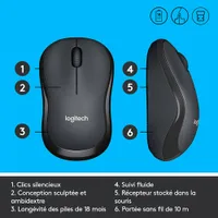 Souris optique sans fil de 1000 ppp M220 Silent de Logitech