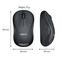 Logitech M220 Silent 1000 DPI Wireless Optical Mouse - Graphite