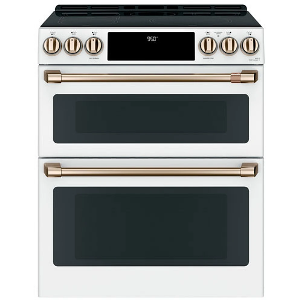 Cuisinière induction encastr. à deux fours 30 po Café (CCHS950P4MW2) - Blanc mat - BO - Parfait état