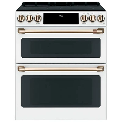 Cuisinière induction encastr. à deux fours 30 po Café (CCHS950P4MW2) - Blanc mat - BO - Parfait état
