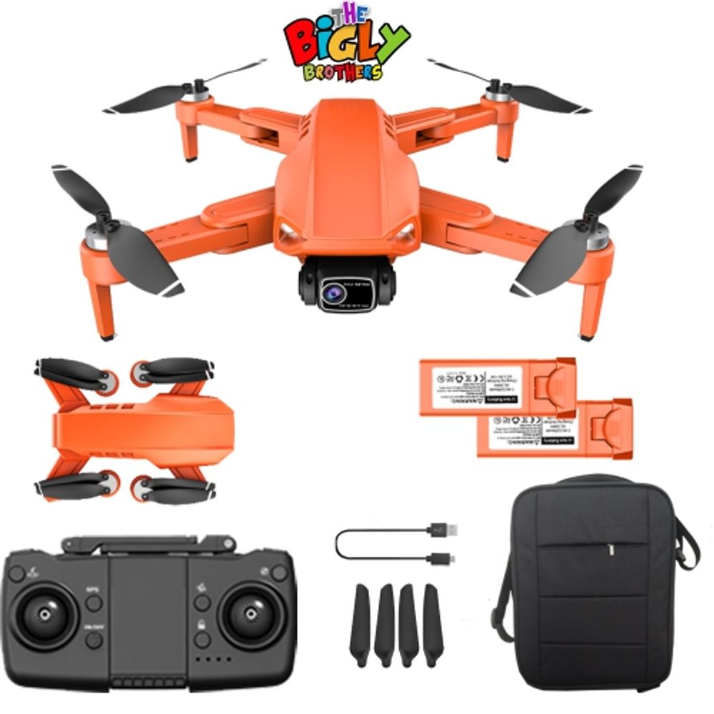 Le drone Bigly Brothers E59 Orange Delta avec caméra, drone GPS 4k, image  et vidéo Ultra HD, portée de vol de 1 km, sac à dos inclus 