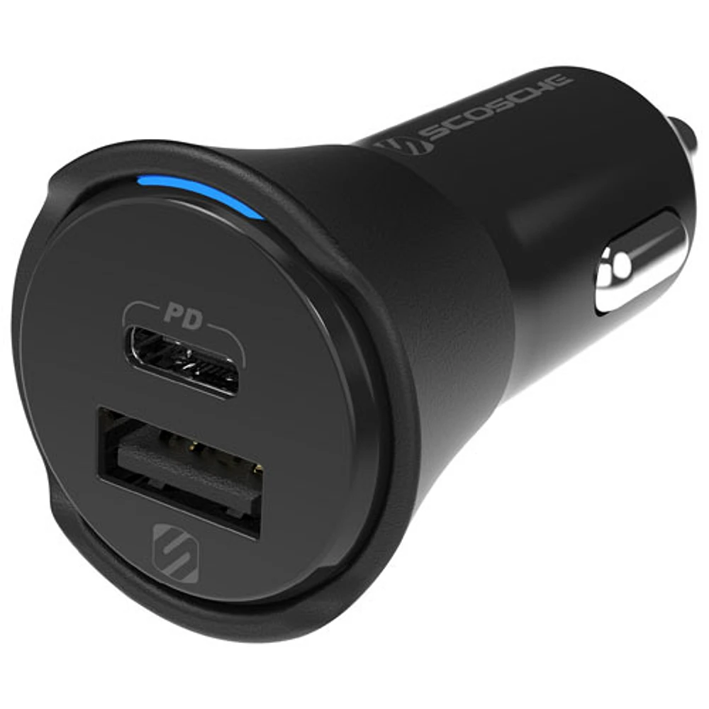 Chargeur pour l'auto à deux ports USB-C/USB-A de 32 W de Scosche