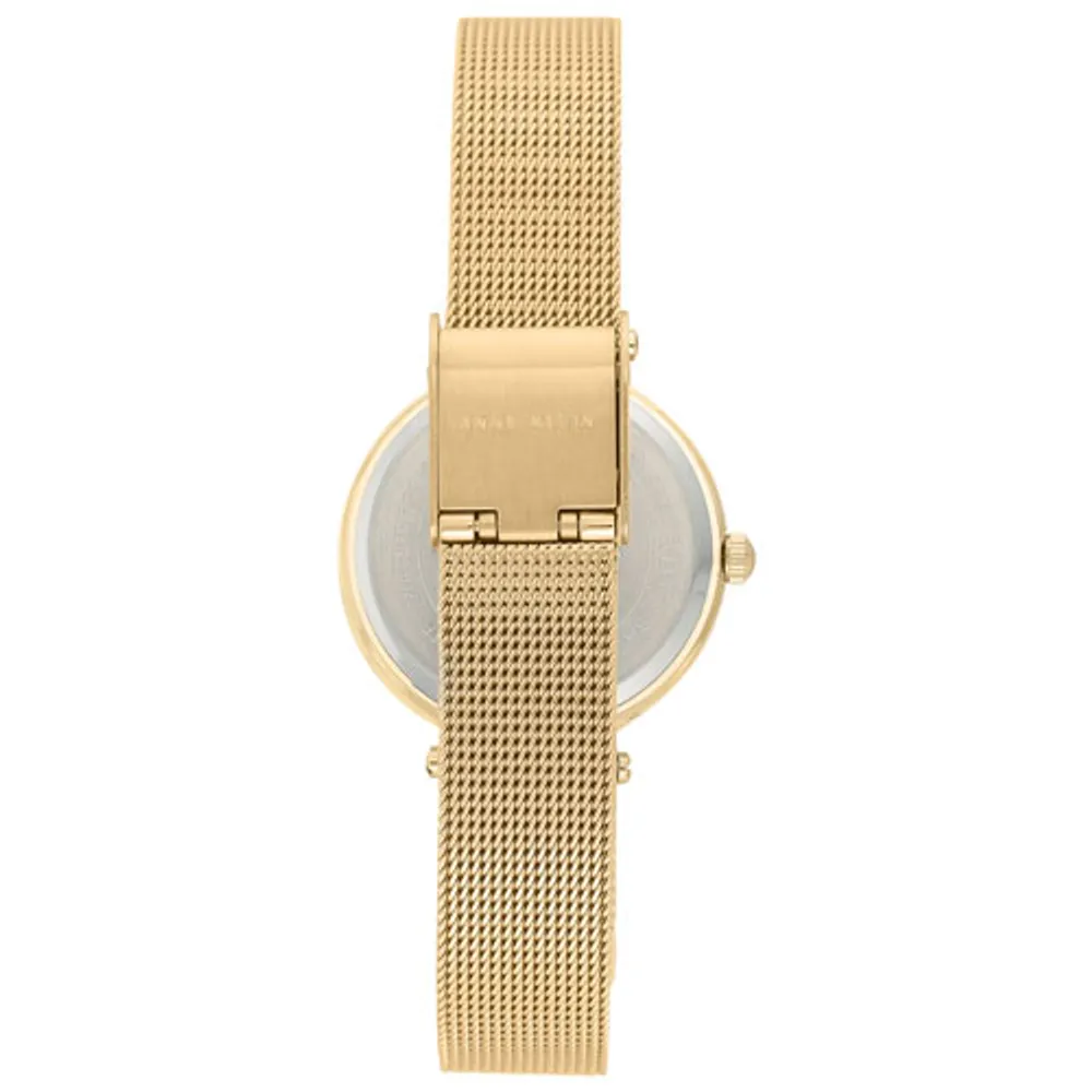 Anne Klein 30mm Women's Dress Watch with Diamond Accent - Gold/Black