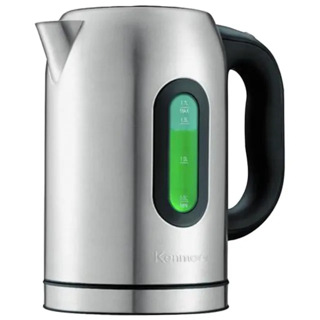 Kenmore Black, Silver 6-Cup Cordless Manual Electric Kettle in the Water  Boilers & Kettles department at