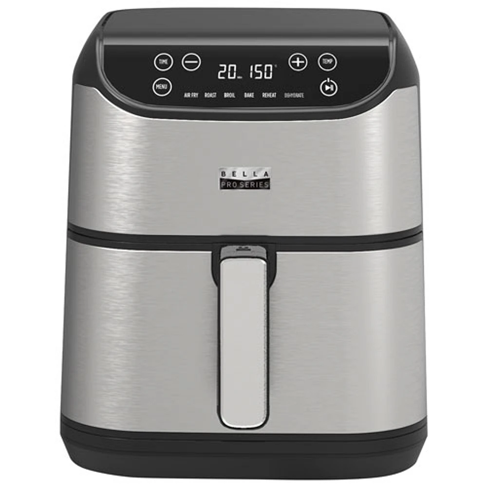 bella pro series 6.3 qt touchscreen air fryer stainless steel