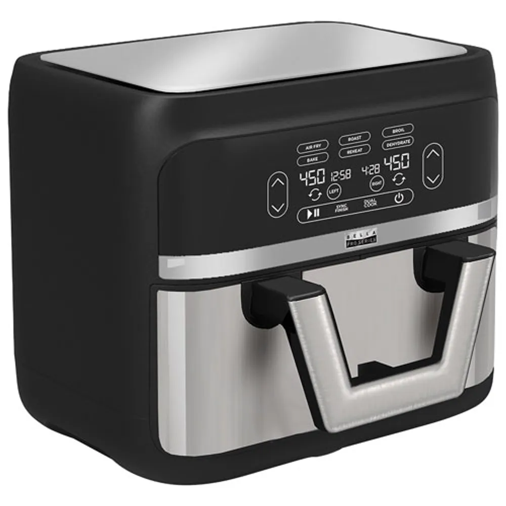 Bella Pro Flex Dual Zone Touchscreen Air Fryer - 8.5L (9QT) - Stainless Steel - Only at Best Buy