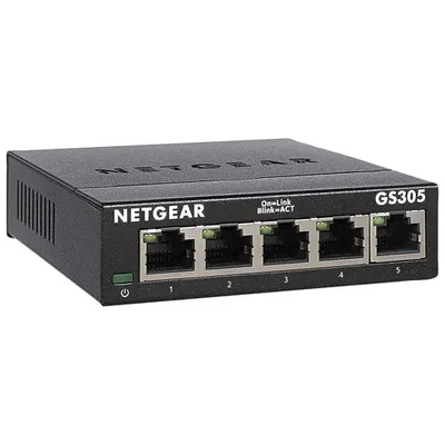 Commutateur non géré Gigabit Ethernet à 5 ports de NETGEAR (GS305-300PAS)