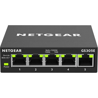 Commutateur Gigabit Ethernet Plus à 5 ports de NETGEAR (GS305E-100NAS)