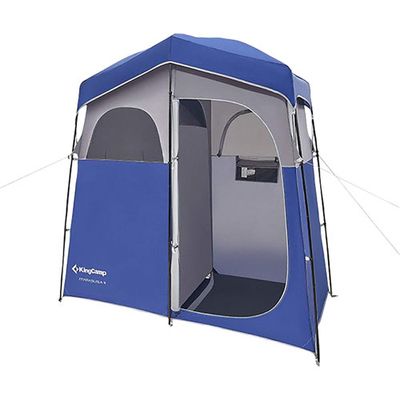 KingCamp 2-Room Privacy Shower Tent - Blue/Grey