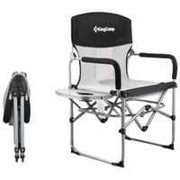 KingCamp Foldable Outdoor Director Chair with Side Table (KC3824) - Grey