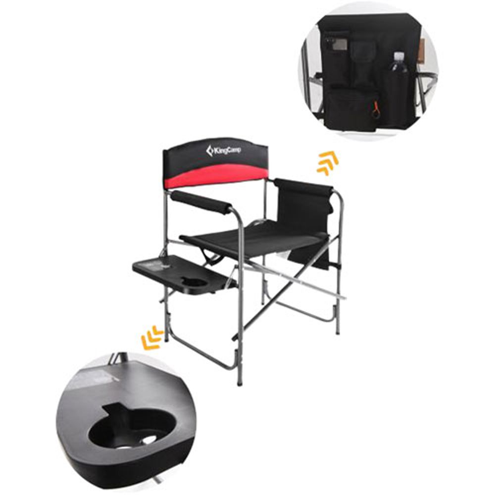 KingCamp Polyester Folding Outdoor Director Chair with Side Table (KC1904