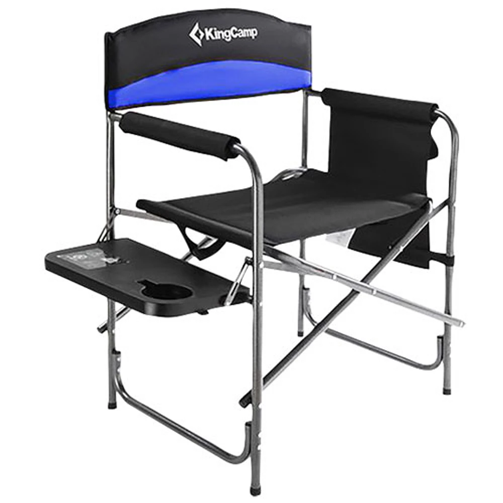 Fauteuil camping repliable style réalisateur en polyester/table d'appoint de KingCamp (KC1904)-Bleu