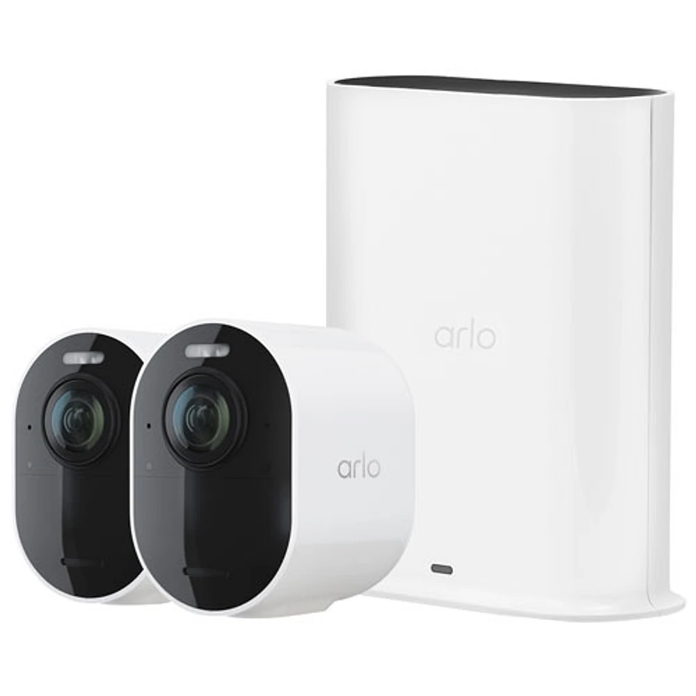 Arlo Ultra 2 Wire-Free Outdoor 4K UHD IP Security System with 2 Cameras - White