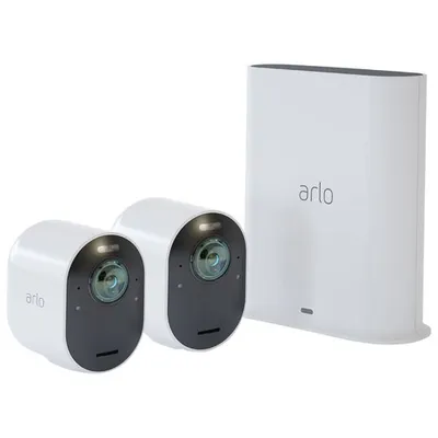 Arlo Ultra 2 Wire-Free Outdoor 4K UHD IP Security System with 2 Cameras - White
