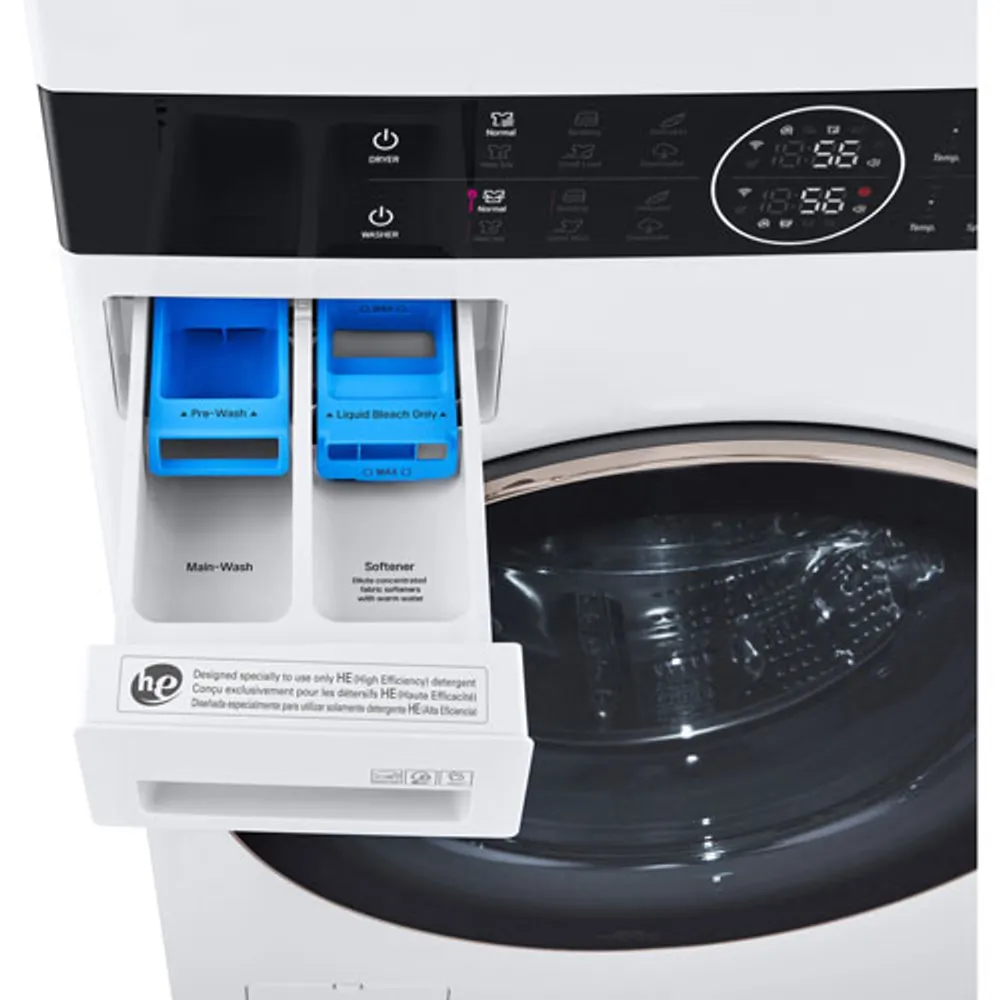 LG WashTower 5.2 Cu. Ft. Electric Washer & 7.4 Cu. Ft. Dryer Laundry Centre (WKE100HWA) - White