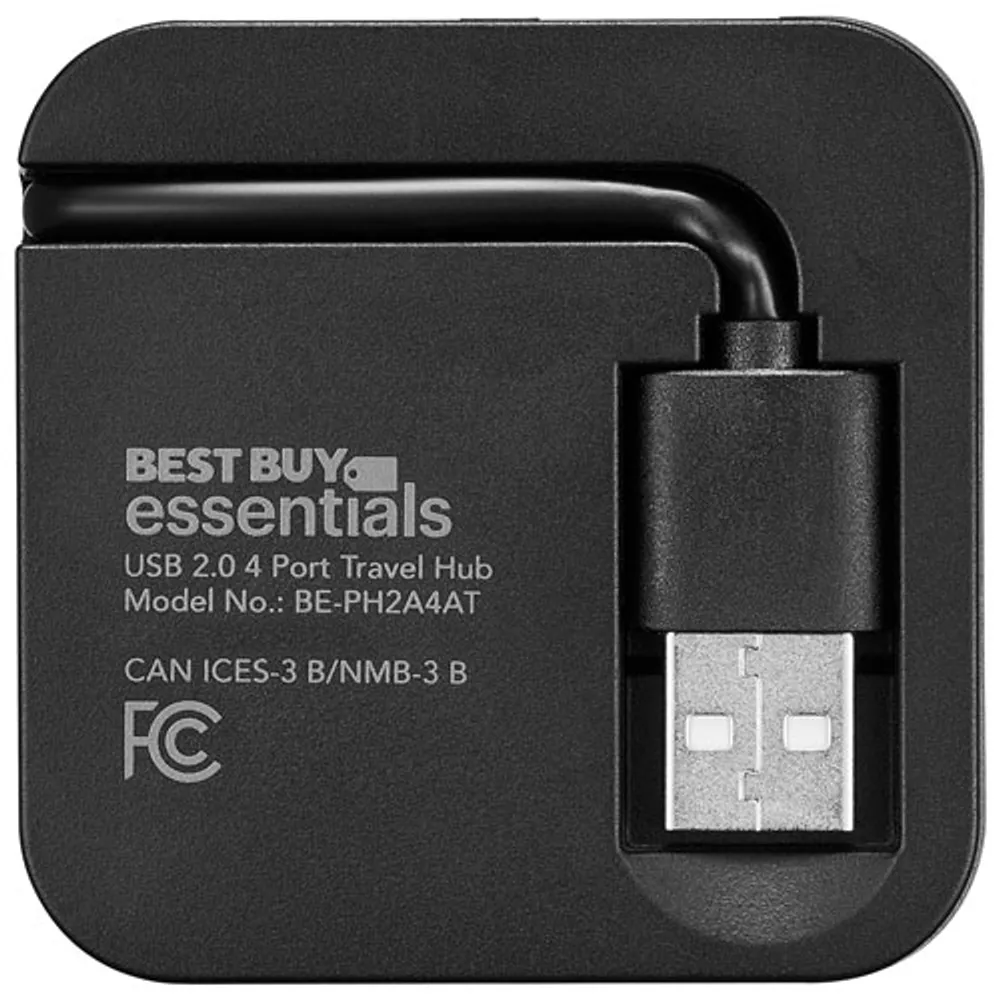 Concentrateur de voyage USB 2.0 à 4 ports de Best Buy Essentials (BE-PH2A4AT-C) - Seulement à Best Buy