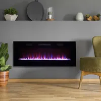 Paramount 50" Electric Wall-Mounted Fireplace - 5000 BTU - Black